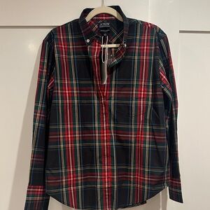 J. Crew Women's tartan Plaid Button Down Shirt 100% cotton
